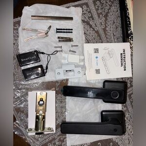 Fingerprint Door Lock, 5 in 1 Keyless Entry Door Lock with Handle, Keypad &